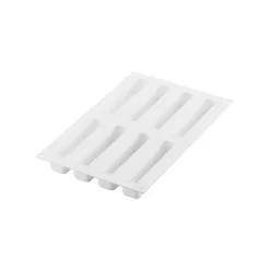 SILIKOMART Moule Silicone|Moules À Gâteaux|Moule Silicone Éclairs Stripe 13 x 2,8 cm x H 2,8 cm (x8) Professional