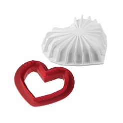 SILIKOMART Moule Silicone|Moule Silicone Coeur Origami 15x13,5 cm Professional