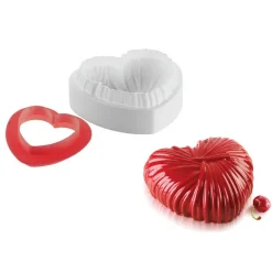 SILIKOMART Moule Silicone|Moules À Gâteaux|Moule Silicone Cœur Lovely 18,2 x 17,3 cm x H 6,8 cm Professional