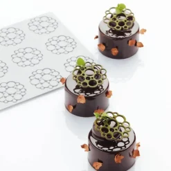 PAVONI Moules À Chocolat|Décoration Comestible|Moule Silicone Décor Cercles Ø 5 x H 0,2 cm (x15)