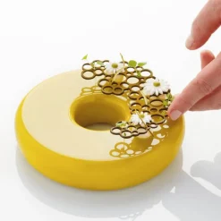 PAVONI Moule Silicone|Moule Silicone Décor Cercles 13,8 x 9,4 x H 0,2 (x3)