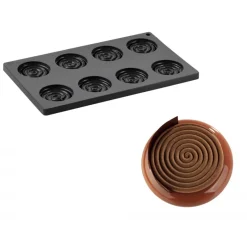 PAVONI Moule Silicone|Moule Silicone Décor Hypnose Ø 6 cm x H 1 cm (x8)