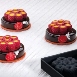 PAVONI Moule Silicone|Moule Silicone Décor Mini Framboises Ø 6,2 cm x H 2,1 cm (x8)