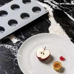 PAVONI Moule Silicone|Moule Silicone Demi-Pomme 30 x 17.5 cm (x8)