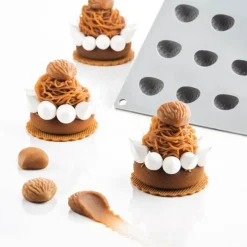 PAVONI Moule Silicone|Moule Silicone Gourmand Châtaigne 3,1 x 2,7 x H 1,6 cm (x24)