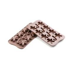 SILIKOMART Moules À Chocolat|Moule Silicone|Moule Silicone Mr Ginger 2,8 x H 3 cm Easy Choc (x15)
