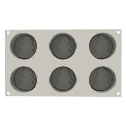 SILIKOMART Moule Silicone|Moules À Gâteaux|Moule Silicone Sapin Mini Hiver Ø 7 x H 3 cm (x6)