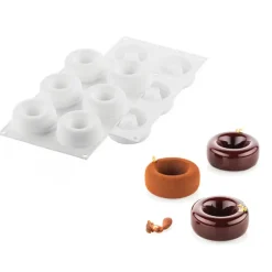 SILIKOMART Moule Silicone|Moules À Gâteaux|Moule Silicone Savarin Oblio Ø 7,5 cm x H 3 cm (x6) Professional