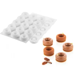 SILIKOMART Moule Silicone|Moules À Gâteaux|Moule Silicone Savarin Oblio Ø 5 cm x H 2,1 cm (x15) Professional