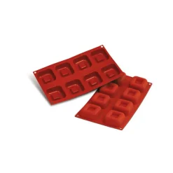 SILIKOMART Moule Silicone|Moule Silicone Savarins Carrés 6,5 cm x H 2,6 cm (x8)