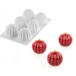 SILIKOMART Moule Silicone|Moules À Gâteaux|Moule Silicone Sphère Supernova Ø 6,4 cm x H 5,6 cm (x6) Professional