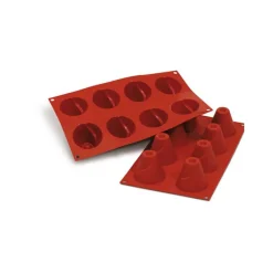 SILIKOMART Moule Silicone|Moules À Gâteaux|Moule Silicone Volcan Ø 6,3 cm x H 5,2 cm (x8)