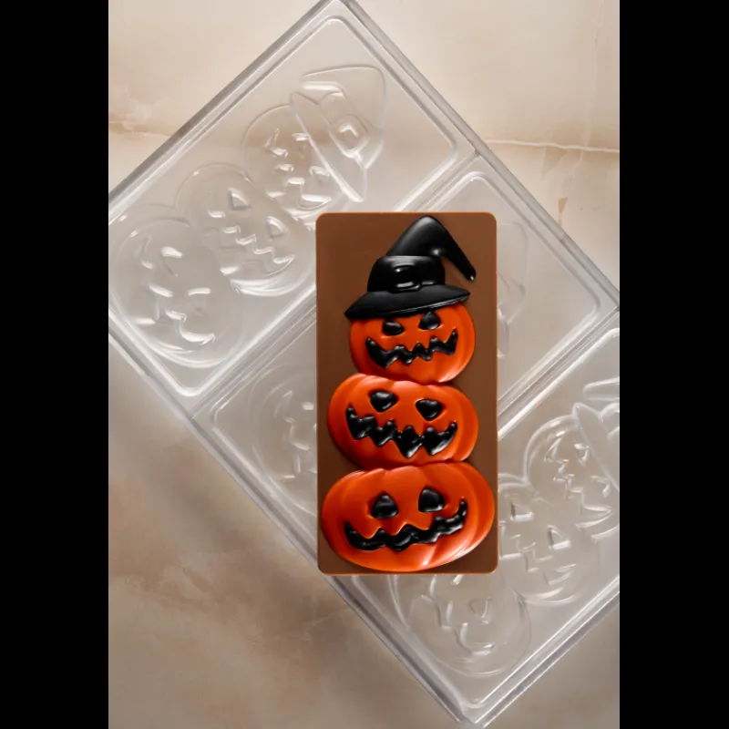 PAVONI Moules À Chocolat|Moule Tablette Chocolat Citrouille Halloween 15,4 x 7,7 cm