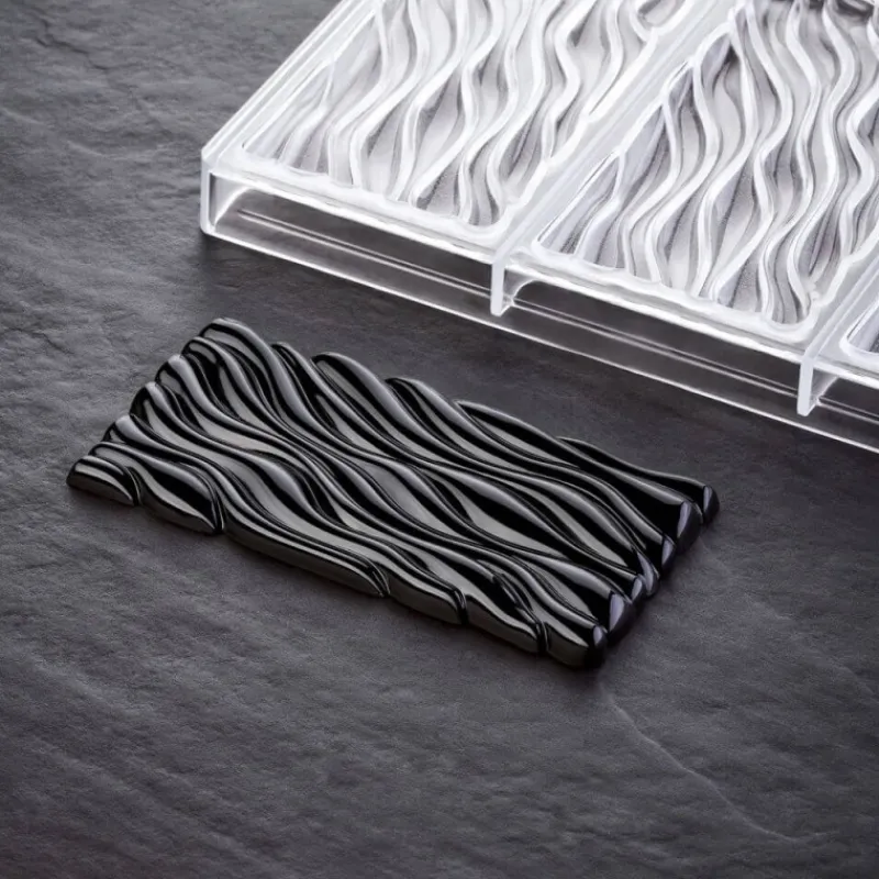 PAVONI Moules À Chocolat|Moule Tablette Chocolat Fluid Vallée 15,4 x 7,7 x H 1,1 cm (x3)