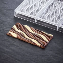 PAVONI Moules À Chocolat|Moule Tablette Chocolat Fluid Vallée 15,4 x 7,7 x H 1,1 cm (x3)