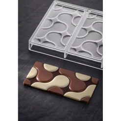 PAVONI Moules À Chocolat|Moule Tablette Chocolat Flow 15,4 x 7,7 x H 0,8 cm (x3)