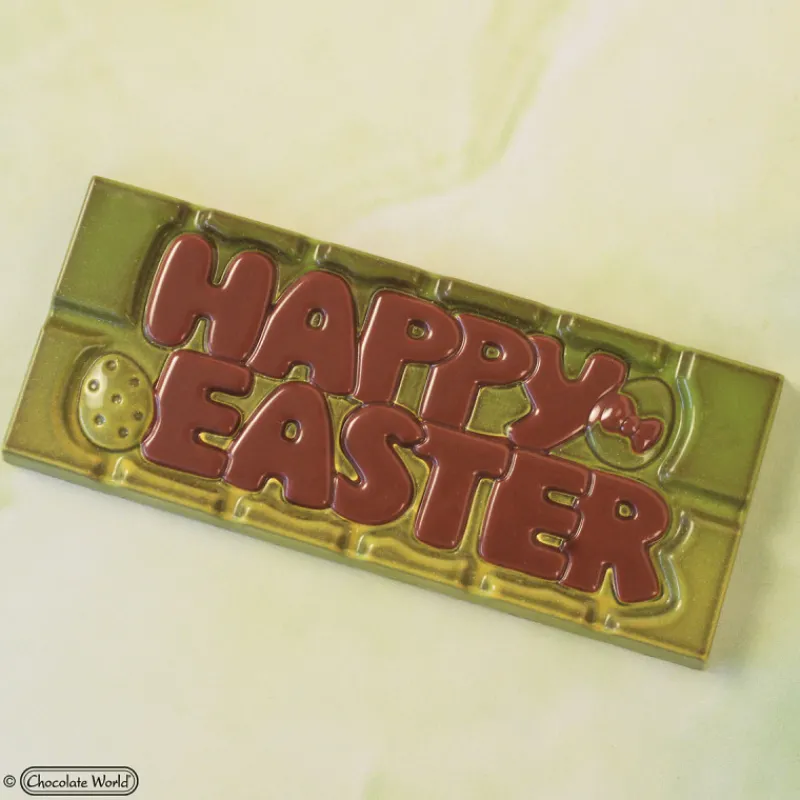CHOCOLATE WORLD Moules À Chocolat|Moule Tablette Chocolat Happy Easter 11,8 x 5 cm (x4)