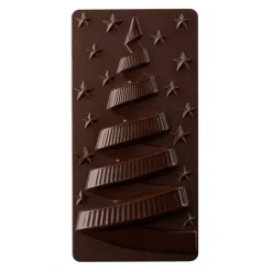 PAVONI Moules À Chocolat|Moule Tablette Chocolat Sapin de Noël Nuit Etoilé 15,4 x 7,7 cm
