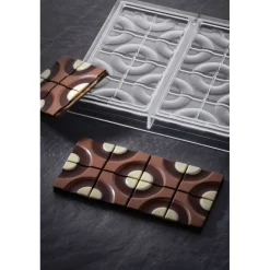PAVONI Moules À Chocolat|Moule Tablette Chocolat Target 15,4 x 7,7 cm x H 0,8 cm (x3)