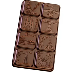 CUISINEADDICT Moules À Chocolat|Moule Tablette de Chocolat Grandes Villes x3