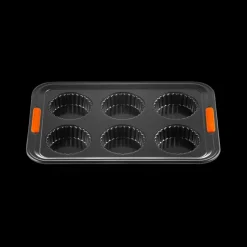 LE CREUSET Moule Anti-adhésif|Moules À Gâteaux|Moule Tartelettes Anti-Adhésif 6 Empreintes 38,7 x 26,9 cm