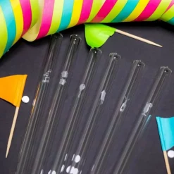 CUISINEADDICT Accessoires Bar|Paille Réutilisable en Verre Fêtes 20cm droite x6 HALM