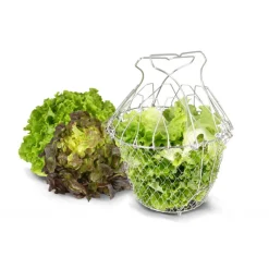 La Bonne Graine Essoreuse À Salade|Panier à Salade Pliant Inox 22,5 cm