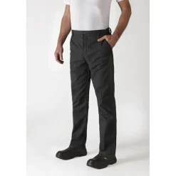 ROBUR Pantalon De Cuisine|Pantalon de Cuisine Mixte Rayé Noir/Blanc TIMEO T.44