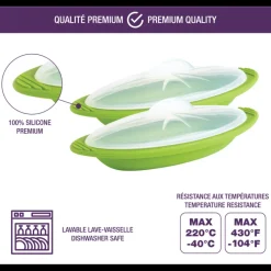 MASTRAD Papillotes En Silicone|Papillote en Silicone Minute Individuelle - Lot de 2 Vertes