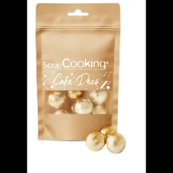 SCRAPCOOKING Décoration Comestible|Perles XXL Dorées Croustillantes 55 g