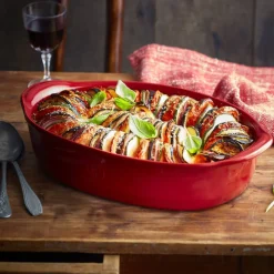 EMILE HENRY Plat De Cuisson|Petit Plat à Four Ovale en Céramique 27,5 x 17,5 cm Grand Cru