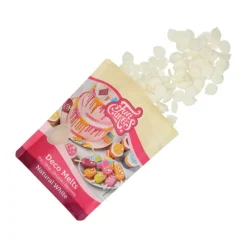 FUNCAKES Décoration Comestible|Pistoles Deco Melts Blanc Naturel 250g