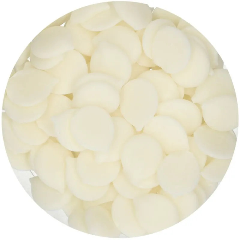 FUNCAKES Décoration Comestible|Pistoles Deco Melts Blanc Naturel 250g