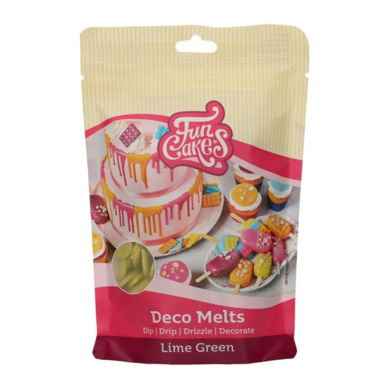 FUNCAKES Décoration Comestible|Pistoles Deco Melts Citron Vert 250g