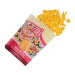 FUNCAKES Décoration Comestible|Pistoles Deco Melts Jaune 250 g