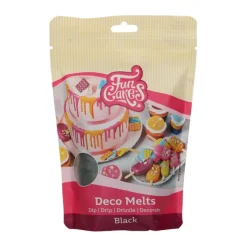 FUNCAKES Décoration Comestible|Pistoles Deco Melts Noir 250g