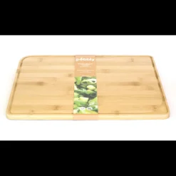 PEBBLY Planches À Découper|Planche à Découper Bambou avec Rigole 37 x 29 cm