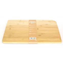 PEBBLY Planches À Découper|Planche à Découper Bambou avec Rigole 37 x 29 cm