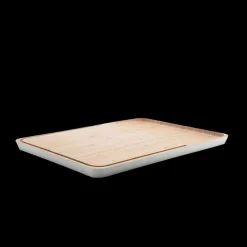 PEBBLY Planches À Découper|Planche à Découper Crème en Bambou 41 x 30 cm