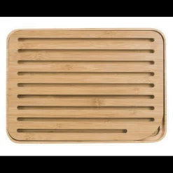 PEBBLY Planches À Découper|Planche à Pain Bambou 35 x 25 cm Blanc