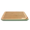 PEBBLY Planches À Découper|Planche à Pain Bambou 35 x 25 cm Vert Sauge