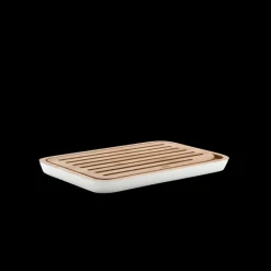 PEBBLY Planches À Découper|Planche à Pain Crème en Bambou 27 x 17 cm