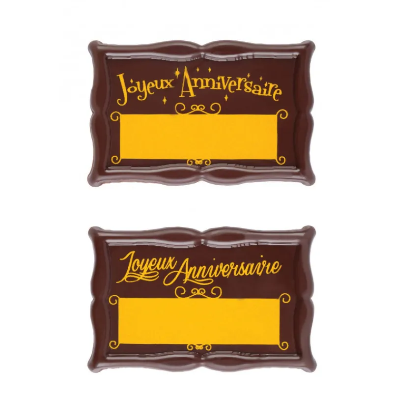 FLORENSUC Décoration Comestible|Plaque Chocolat Joyeux Anniversaire à Graver x18