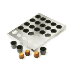 MATFER Moule Anti-adhésif|Moules À Gâteaux|Plaque de 16 Cannelés 5,5 cm Exoglass 40 x 30 cm