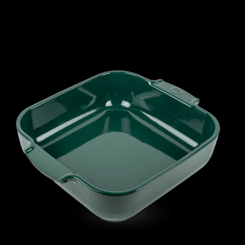 PEUGEOT Plat De Cuisson|Plat à Four Carré en Céramique Appolia 28 cm Vert Forêt