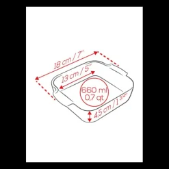 PEUGEOT Plat De Cuisson|Plat à Four Carré en Céramique Appolia 18 cm Vert Forêt