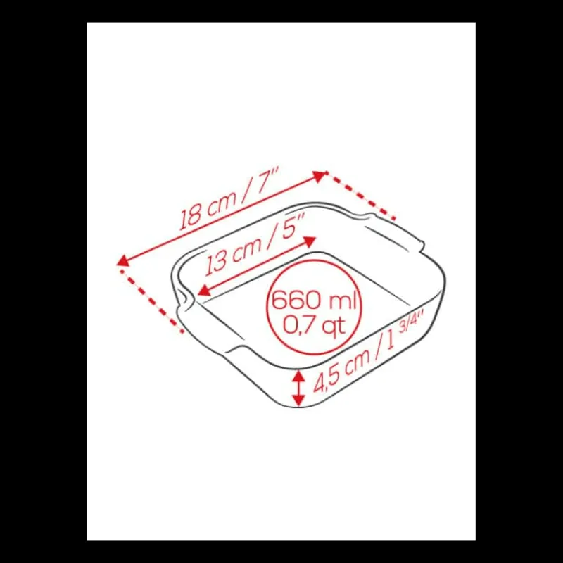 PEUGEOT Plat De Cuisson|Plat à Four Carré en Céramique Appolia 18 cm Vert Forêt