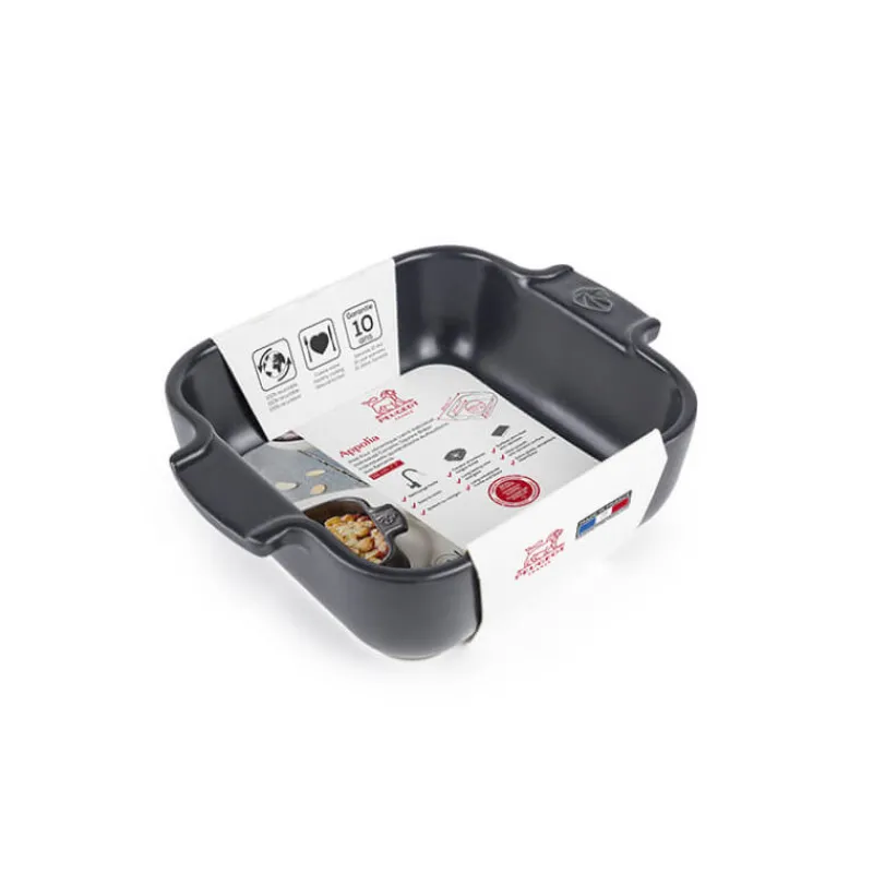 PEUGEOT Plat De Cuisson|Plat à Four Carré en Céramique Appolia 18 cm Ardoise