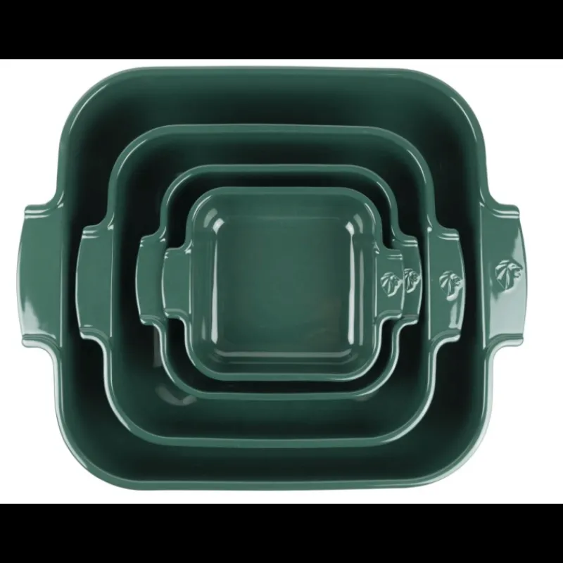 PEUGEOT Plat De Cuisson|Plat à Four Carré en Céramique Appolia 36 cm Vert Forêt