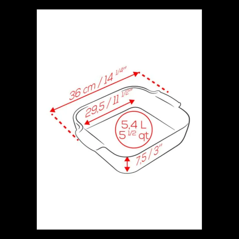 PEUGEOT Plat De Cuisson|Plat à Four Carré en Céramique Appolia 36 cm Vert Forêt